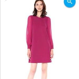 Nanette Lepore Dress Chiffon Sleeve Lace Cuff